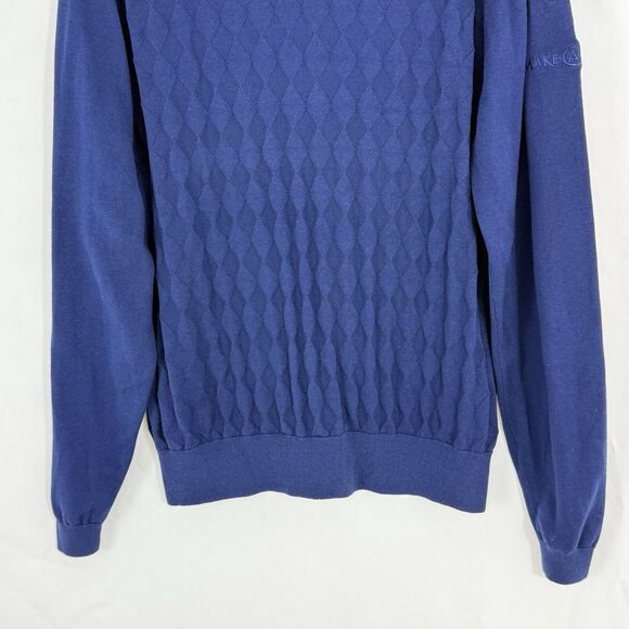 Aureus Fine Silk Blend Navy Blue Silk/Cotton V Neck Sweater XL - Picture 9 of 16